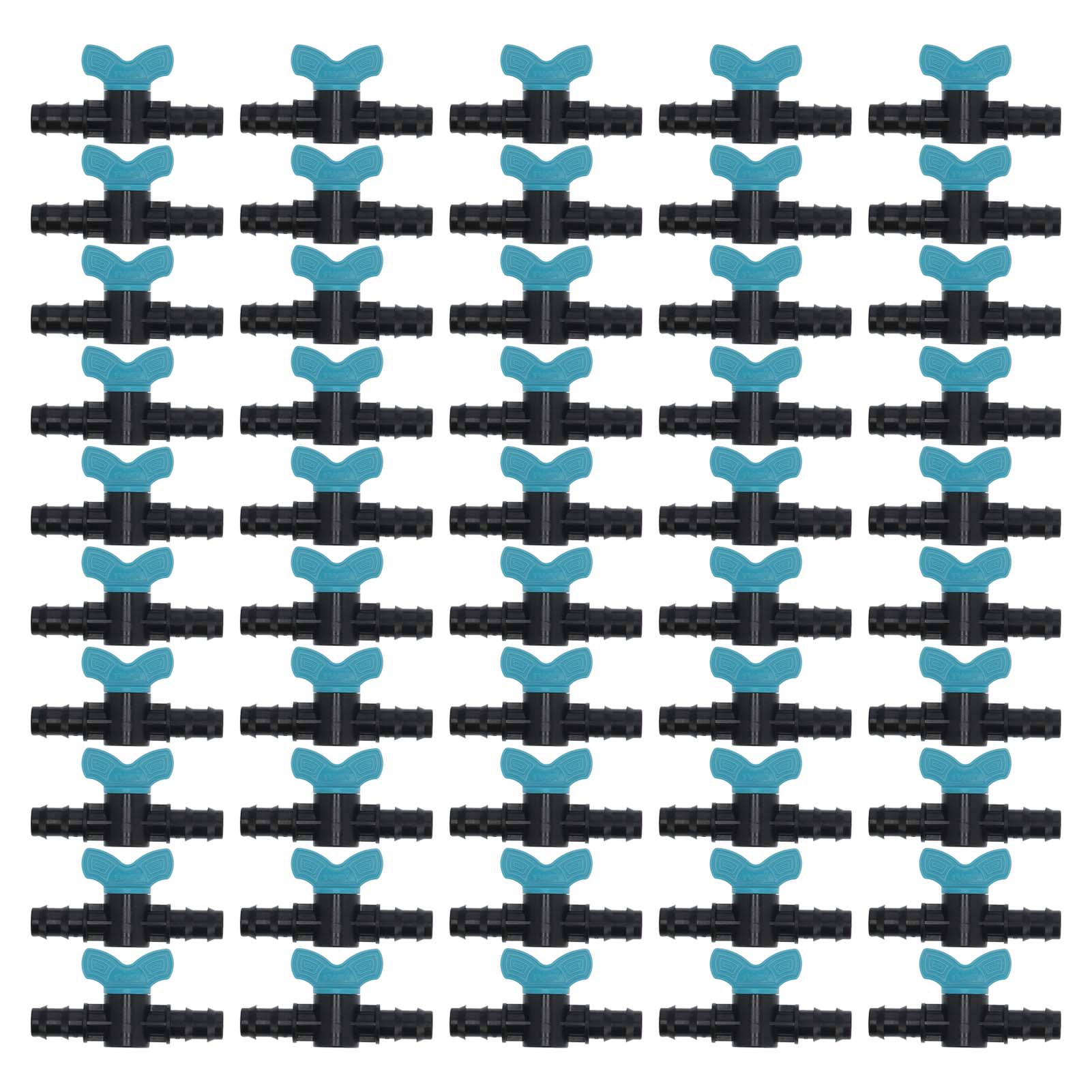 Packung Mit 50 Kunststoff-gartenbewässerungsventilen Mit Gerilltem Ende Für Schläuche Mit 16 Mm Durchmesser (10 X 5,5 X 2,5 Cm).