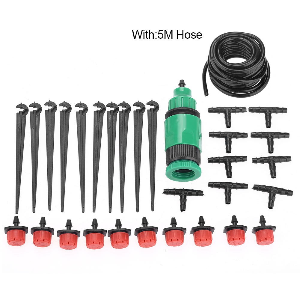 Mikro-bewässerungssystem-set Für Garten, Rasen, Gewächshaus, Pflanzen, Gartenschlauch, Bewässerungsdüse (5 M)