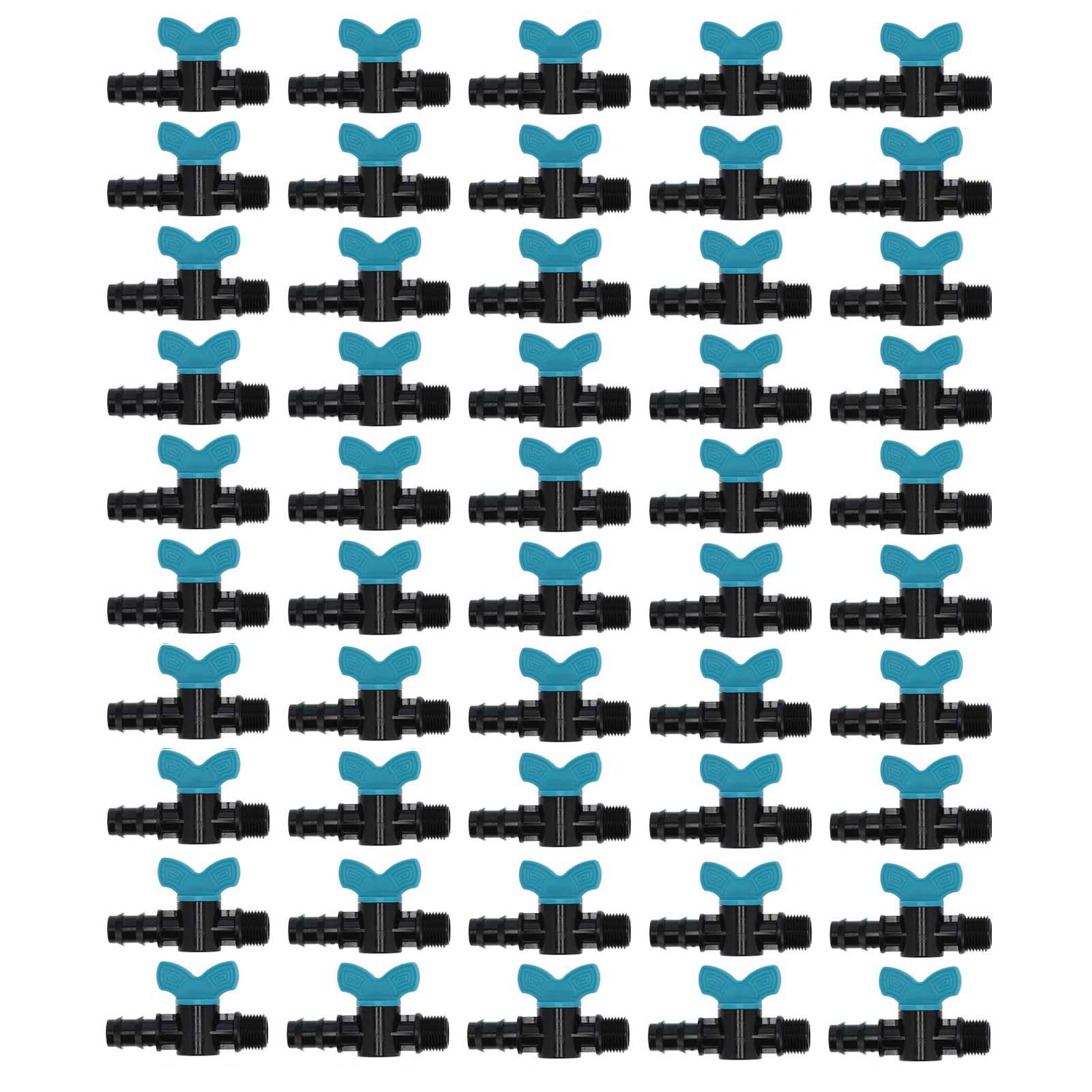 Packung Mit 50 Bewässerungsventilen Mit 25 X 3/4"-außengewinde, Kunststoff-guillotineventile Für Den Gartenbau