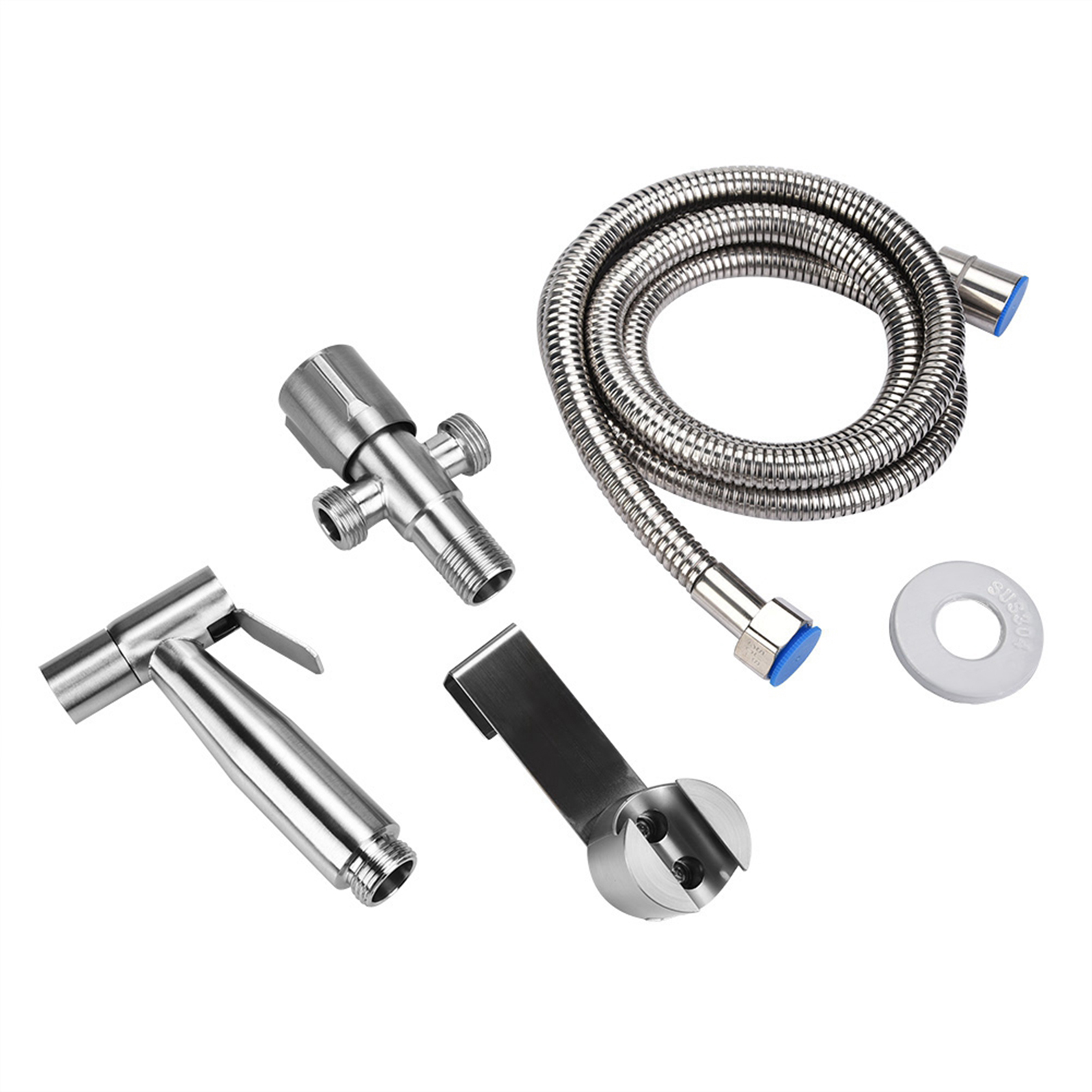 Tragbares Bidet-adapter-schlauchset Aus Edelstahl 304 Mit Handbrause Und Duschkopf (nr. 1)