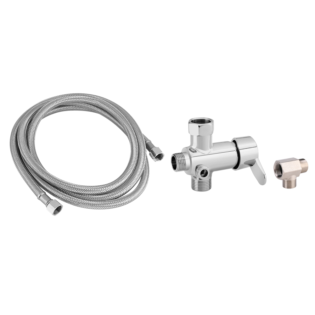Wc-bidet-set Mit Warm-/kaltwasser-umschaltventil, T-stück Und Flexiblem Schlauch