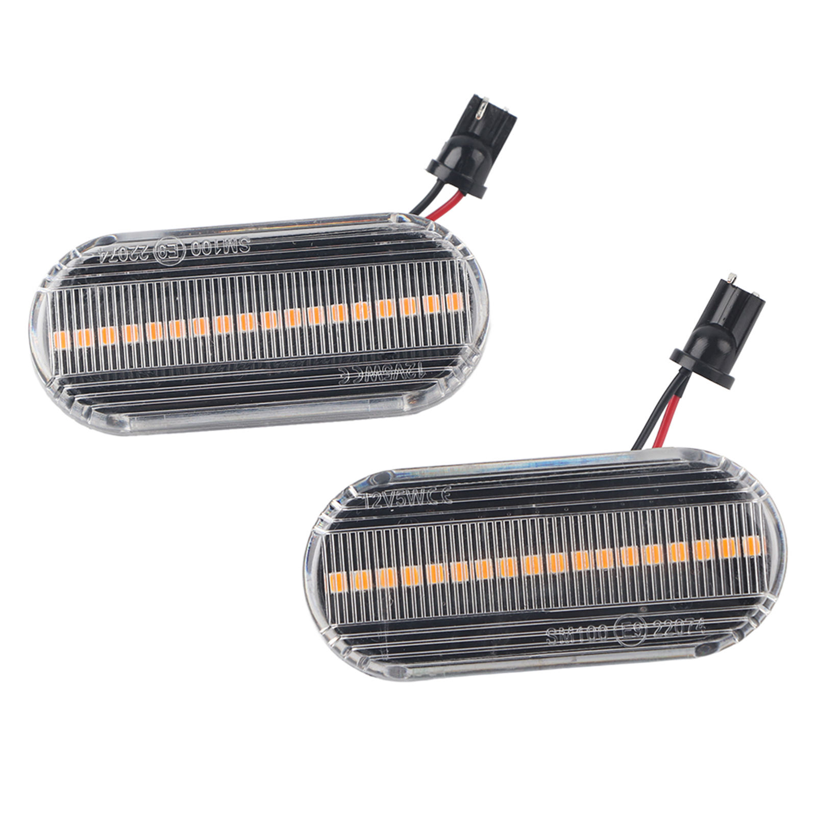 Paar Sequenziell Blinkende Seitenmarkierungsleuchten Mit 18 Leds Und 3200k (12v Dc) Für Ford Focus Mk2 (november 2004 - März 2007).