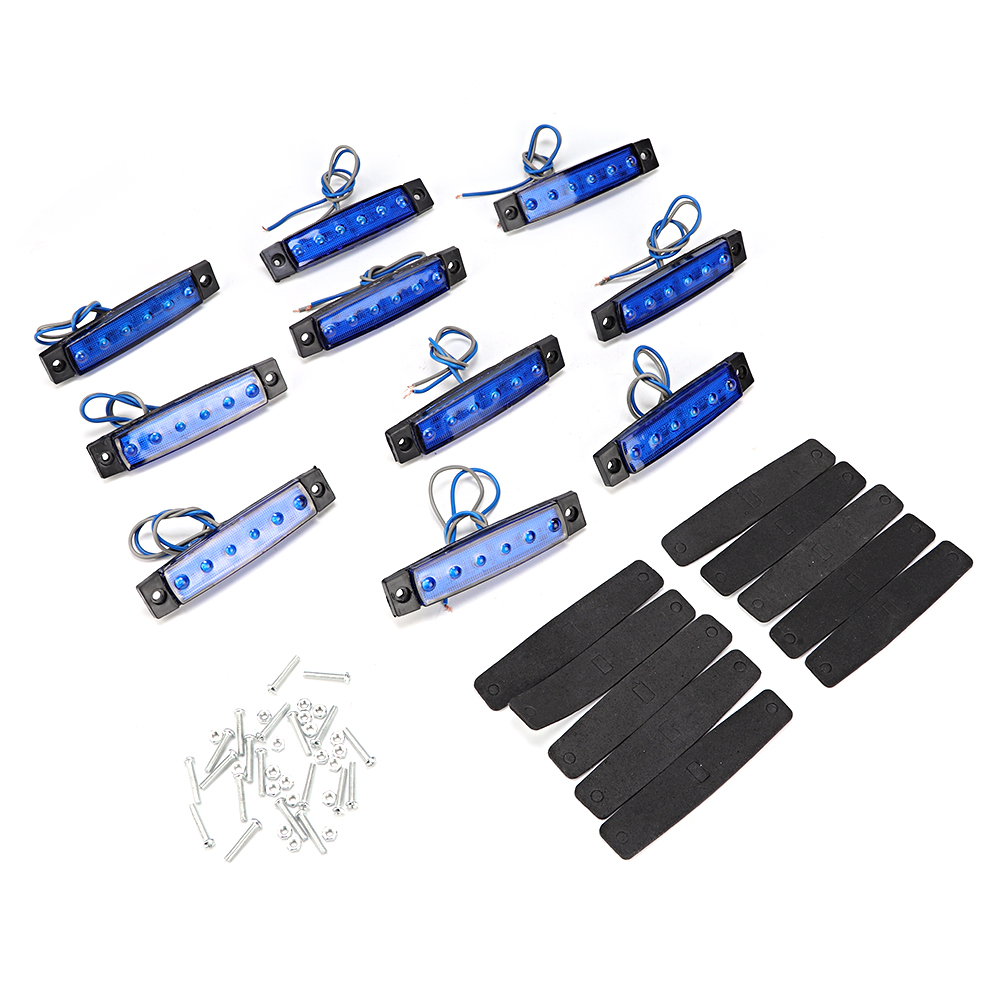 Packung Mit 10 Wasserdichten 12v 6 Led Seitenmarkierungsleuchten Für Busse, Lkws Und Sattelauflieger.