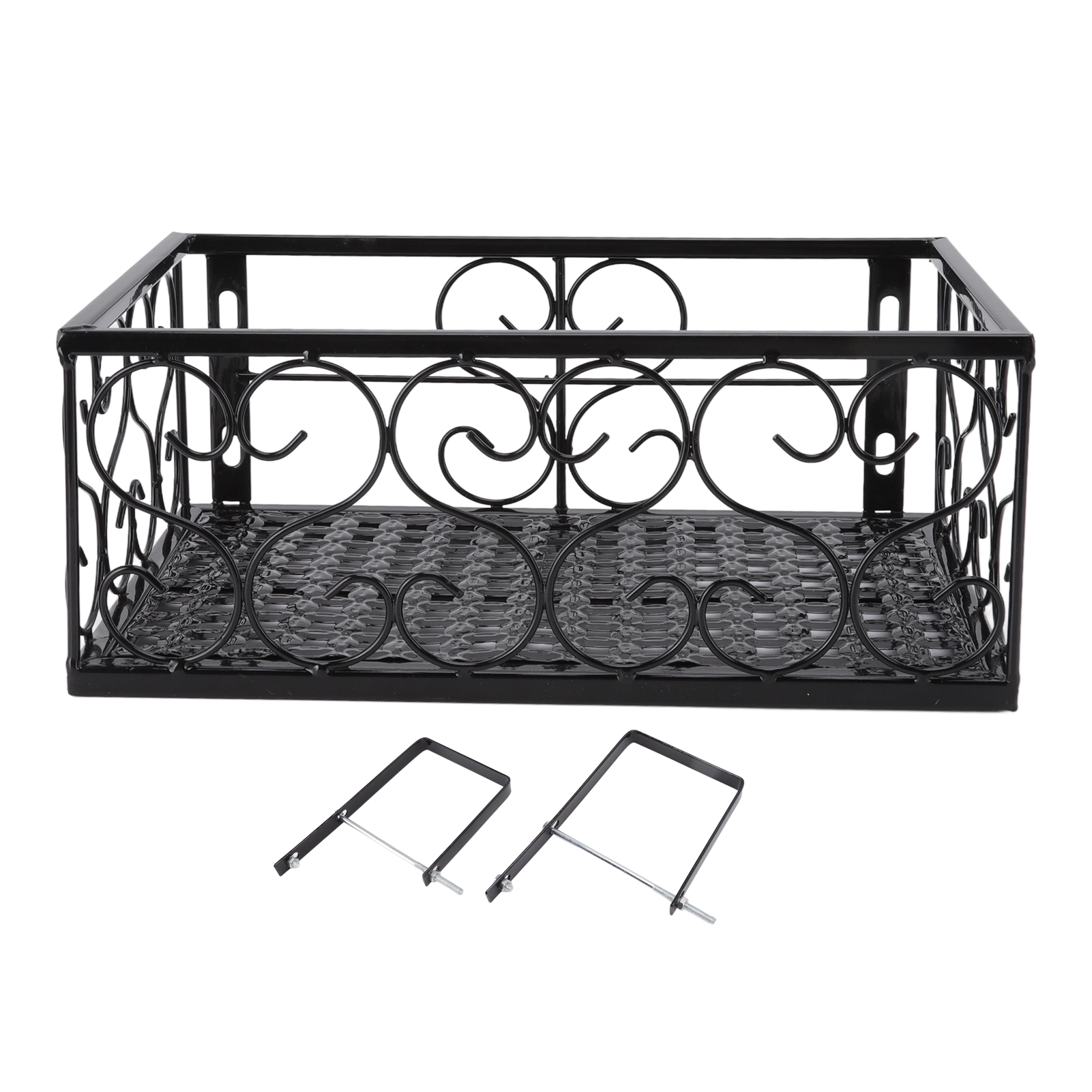 Robuster Balkonblumentopfhalter Aus Eisen, Dekoratives Regal Mit Befestigungsmaterial Für Terrassengeländer Und Fensterbänke, Kompatibel Mit 10,5 Cm / 4,1 Zoll Geländern