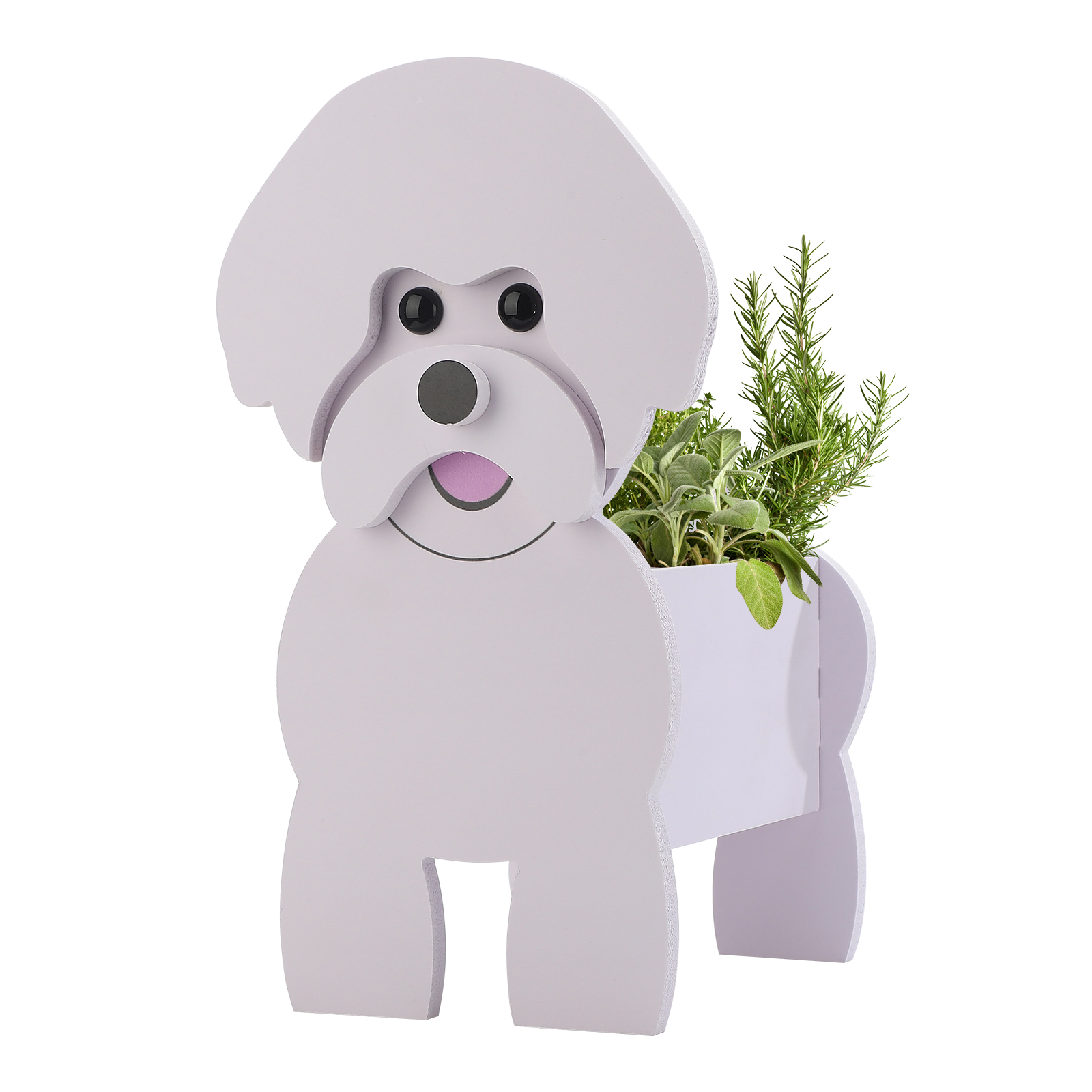 Dekorativer, Hundeförmiger Blumentopf, Hohe Tragfähigkeit, Niedlich Und Ideal Für Die Dekoration Von Haus Und Garten (bichon Frisé, Kleine Größe).