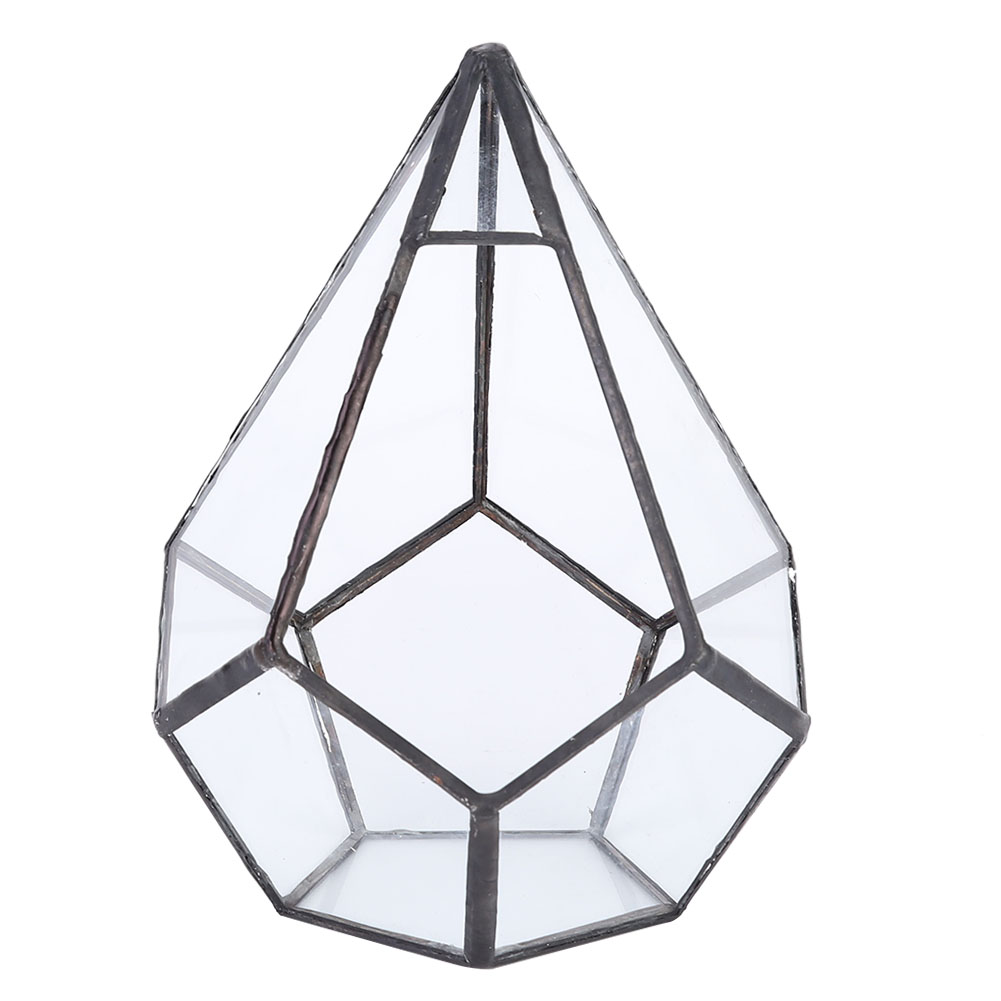 Eleganter, Geometrisch Geformter Glasblumentopf, Ideal Für Sukkulenten Und Dekorationszwecke.