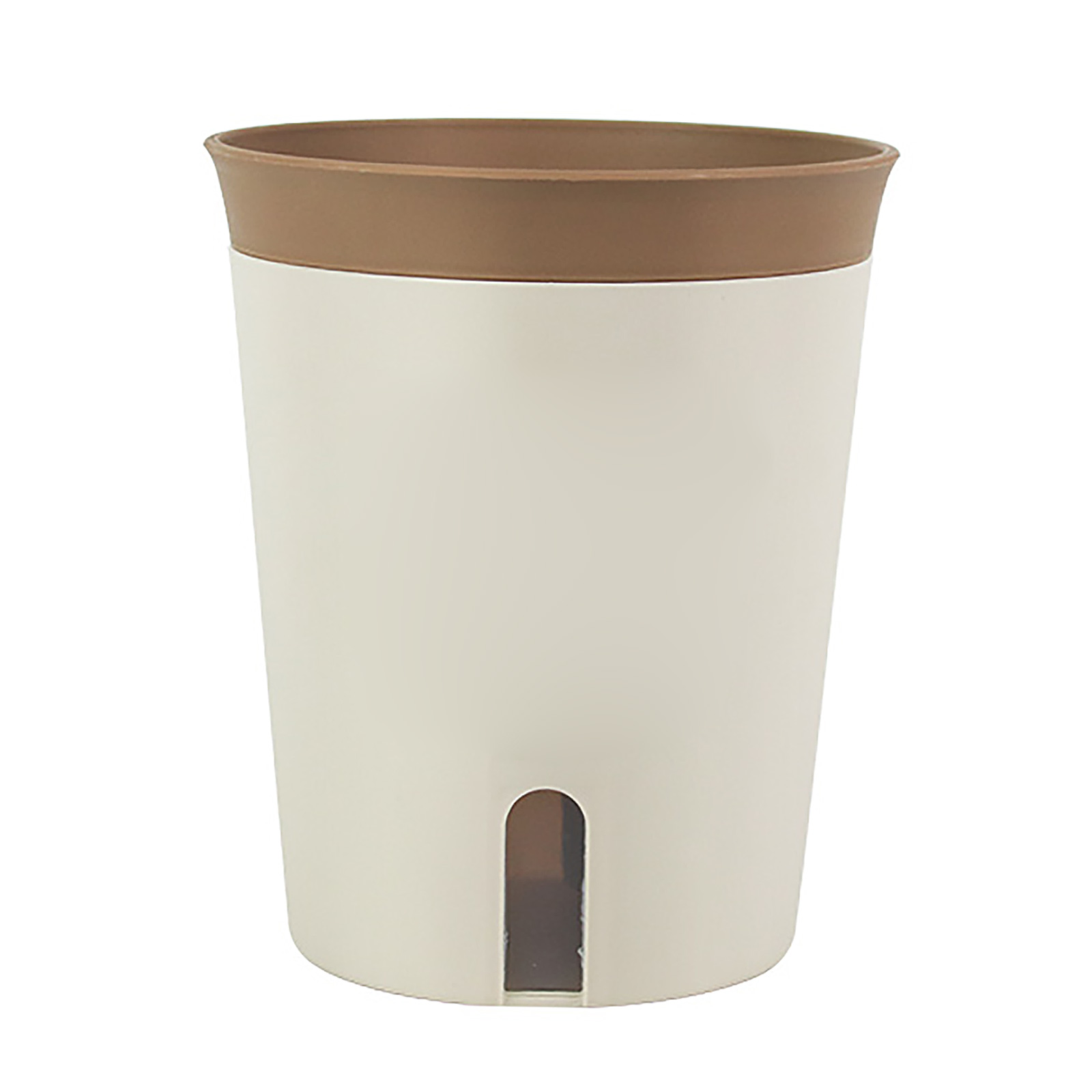 Stapelbarer, Kaffeebrauner Kunststoff-blumentopf, Größe L, Mit Automatischer Bewässerung Und Abflusslöchern, Für Zimmer- Und Gartenpflanzen.