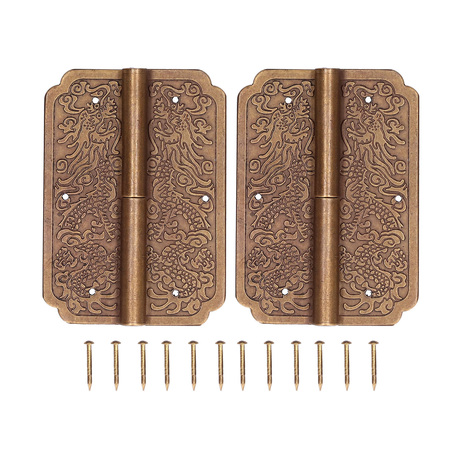 Set Mit 2 Antiken Messing-möbelscharnieren Im Retro-stil Für Schränke Oder Schmuckkästchen