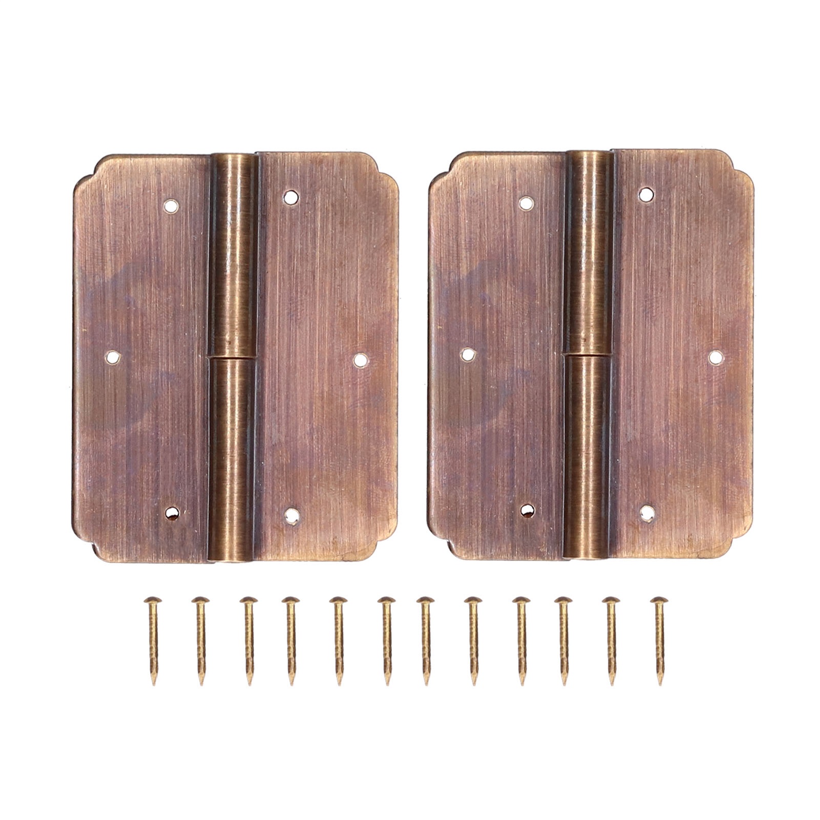 Set Aus 2 Quadratischen Scharnieren, 6 Cm, Im Antiken Chinesischen Stil, Für Möbel Und Accessoires.