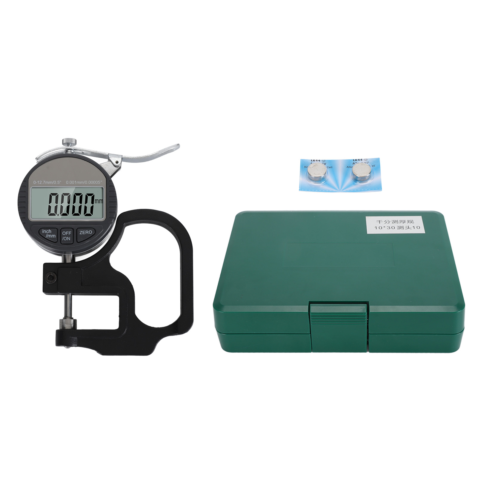 Digitales Elektronisches Dickenmikrometer 0,001 Mm / 0,00005 In (0-12,7 Mm) Mit Lcd-bildschirm Und Einheitenumrechnung (zoll/metrisch).