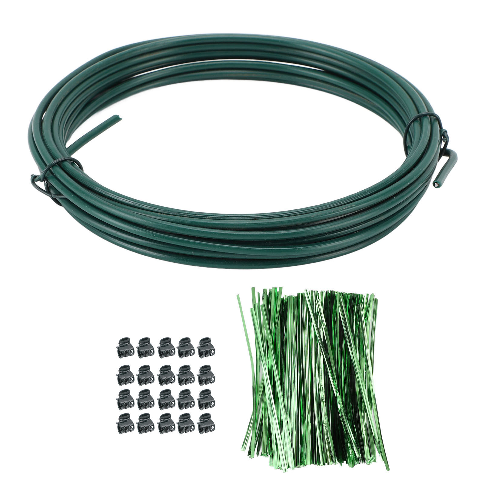 3 Mm Starker Pflanzendraht, 800 Gedrehte Pflanzenbinder, 20 Clips, Flexible Und Bruchfeste Pflanzenstützen Für Blumen Und Gemüse, 6 M / 19,7 Fuß