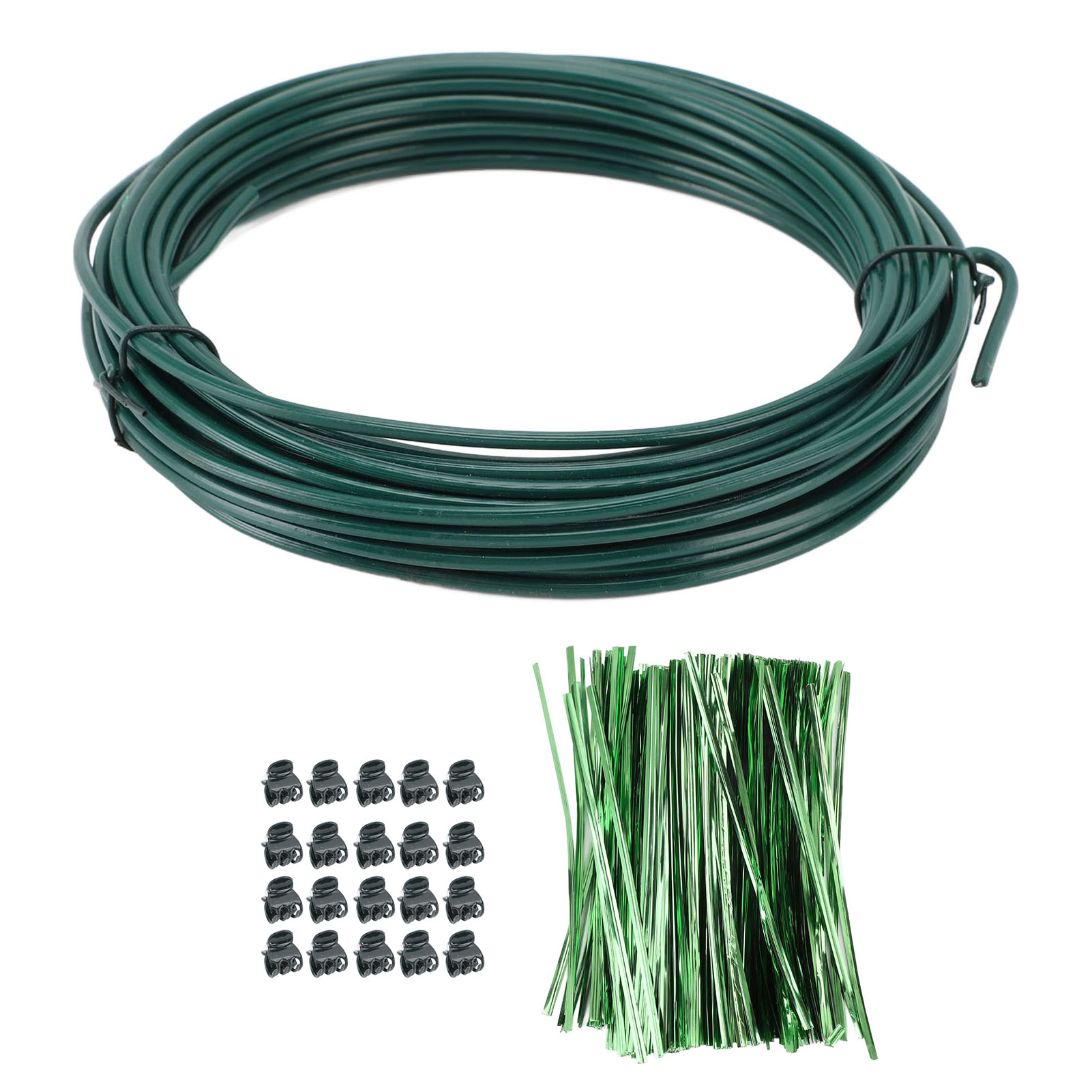 Mm Starker Pflanzendraht, 800 Gedrehte Pflanzenbinder, 20 Clips, Flexible Und Bruchfeste Pflanzenstützen Für Blumen Und Gemüse, 12 M / 39,4 Fuß