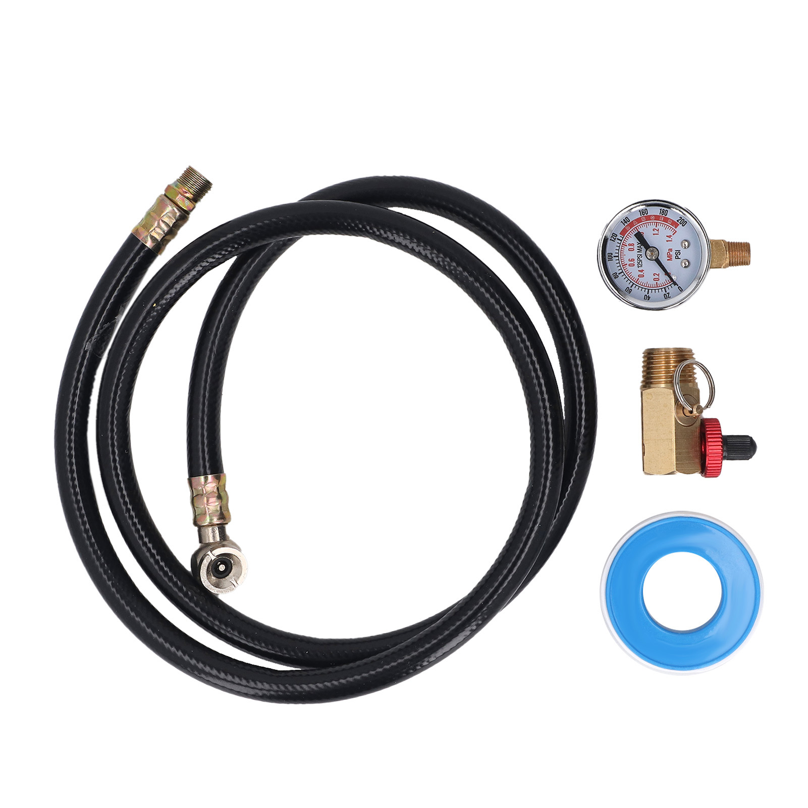 Reparaturset Für Druckluftbehälter (0–200 Psi), Manometer, Messingverteiler, Druckluftbehälter-schlauchset