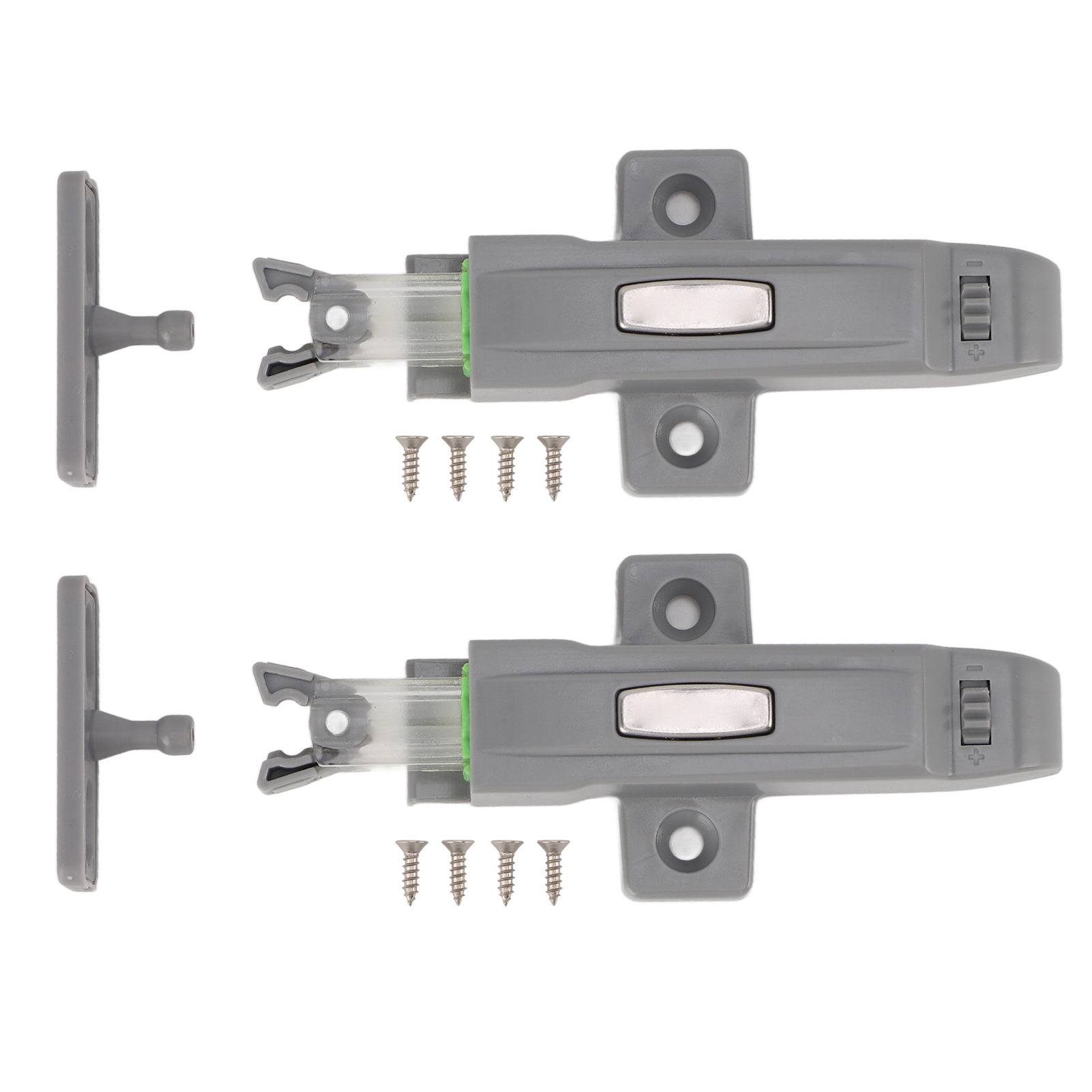 Set Aus 2 Schranktürriegeln Mit Automatischem Verriegelungssystem Und Antikollisions-stoßdämpfer Aus Abs.