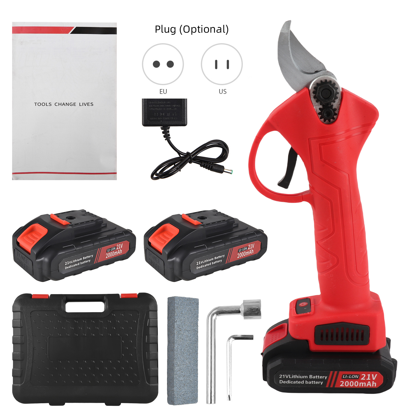 Professionelle Kabellose Elektrische Gartenschere 30 Mm 21 V Mit 2 Wiederaufladbaren 2000 Mah Lithium-batterien Und Bürstenlosem Motor Für Gartenarbeit, Obstbau Und Landwirtschaft.