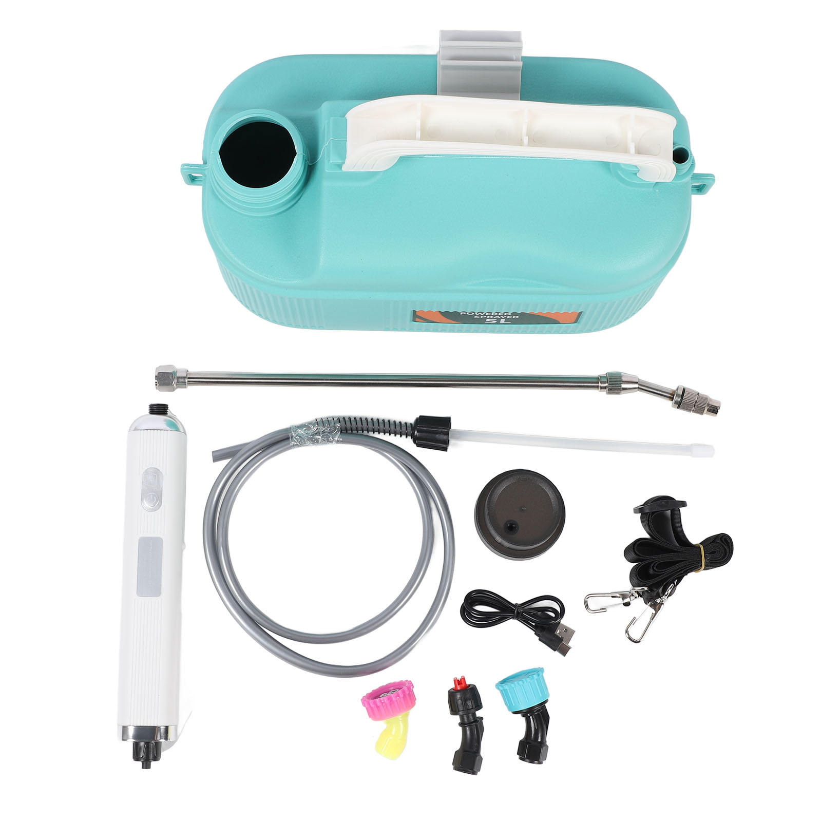 3,7 V 5 L 2000 Mah Auslaufsichere Elektrische Gartenspritze, Batteriebetrieben, Mit Teleskoplanze Zum Bewässern Von Pflanzen, Grüner Alkohol