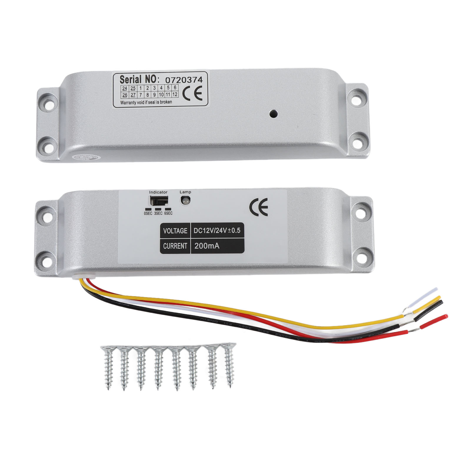 Elektrisches Riegelschloss Dc12/24v, Nf-modus, Positive Sicherheit, Mit Zeitverzögerung, Für Brandschutztüren Aus Holz Und Metall, Aufputzmontage.