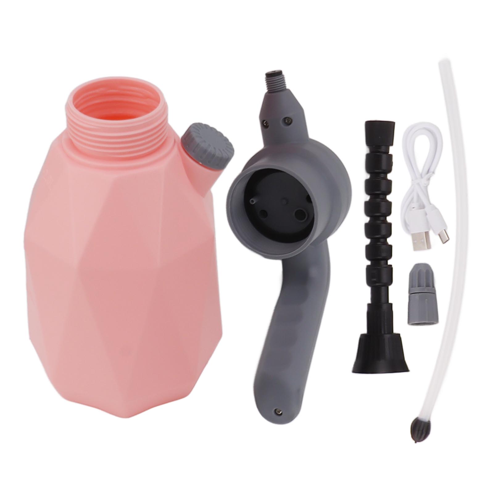 Elektrischer 2-liter-gartensprenger Für Haus Und Garten, Kleines Wiederaufladbares Modell, Rosa Automatischer Sprenger Mit Universalkopf
