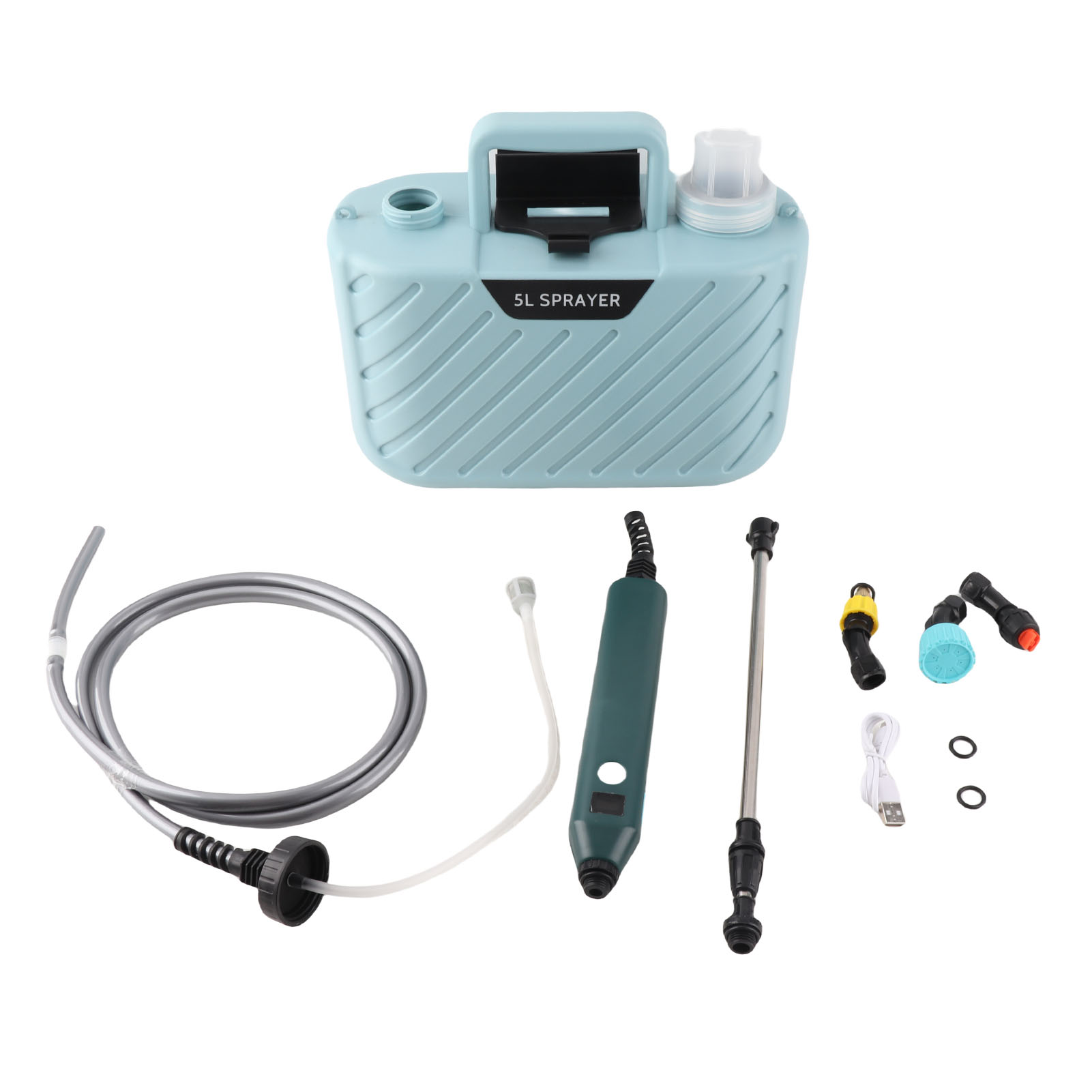 Akkubetriebenes Elektrisches Pflanzensprühgerät, 5 L, Mit 3 Düsen, Ausziehbarer Lanze Und Verstellbarem Schultergurt. Ideal Für Garten Und Rasen (blau).