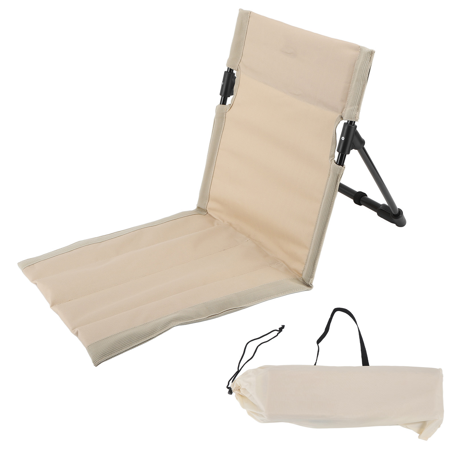 Faltbarer Und Tragbarer Strandliegestuhl Für Erwachsene, Farbe Khaki.