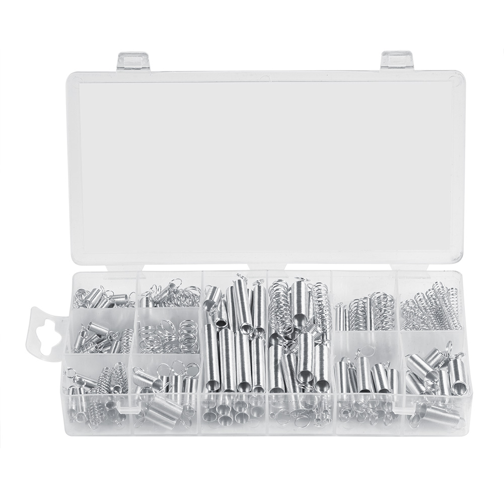 Set Mit 200 Metall-druck- Und Zugfedern, Sortiment In 20 Größen, Mit Box.
