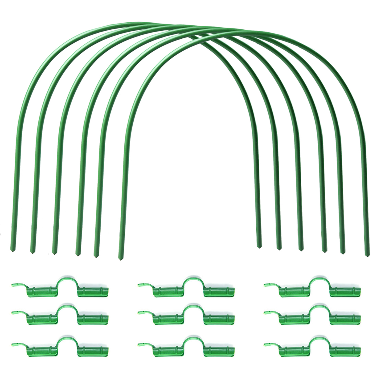 Set Aus 6 Gartenbögen Für Hochbeete, Breit Und Mit 12 Schlaufen Ausgestattet.