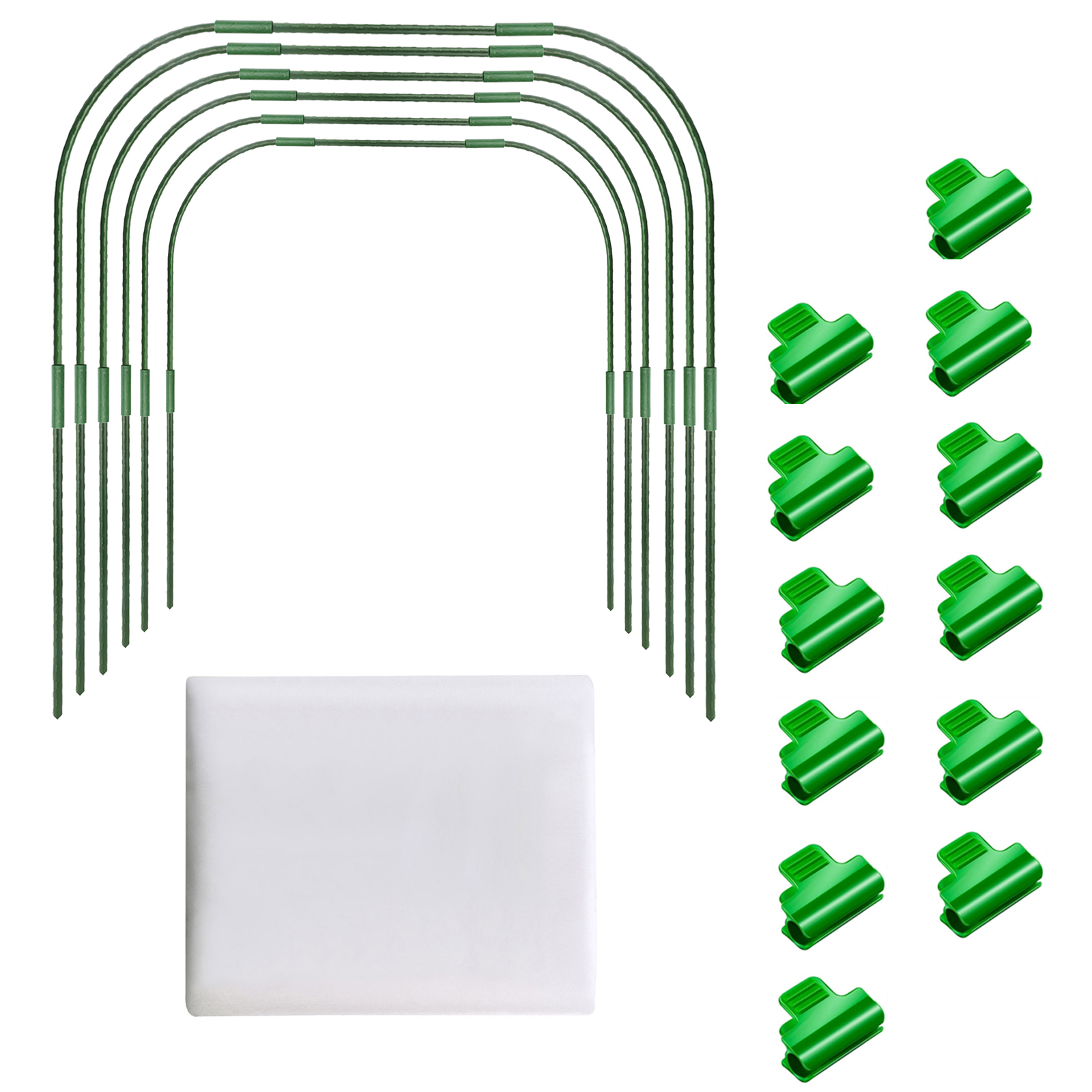 Gartenstützset Mit Klemmen Für Hochbeete, Pe-stahlrohren, Pflanzenstützen, Pfählen Und Rahmen.