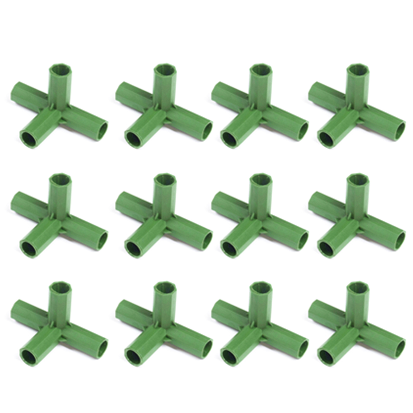 Packung Mit 12 Gewächshaus-strukturverbindern, 4-wege-winkel, 11 Mm, Aus Pp-kunststoff, Für Pflanzenstützen, Obstgärten Oder Gärten.