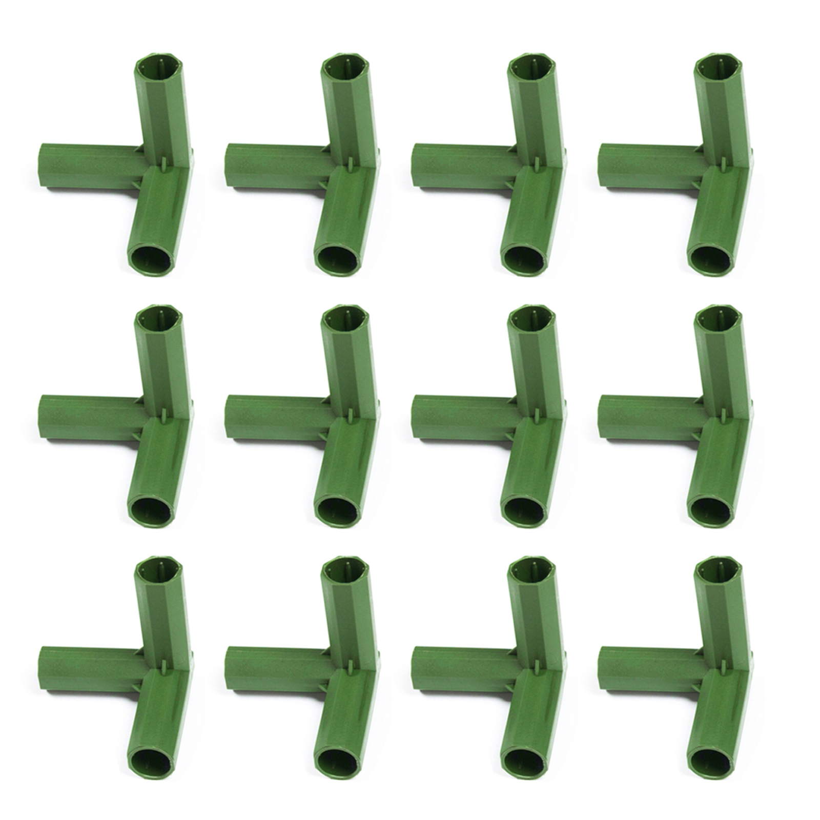 Packung Mit 12 Gewächshaus-strukturverbindern, 3-wege-winkel, 11 Mm, Aus Pp-kunststoff, Für Pflanzenstützen, Obstgärten Oder Gärten.