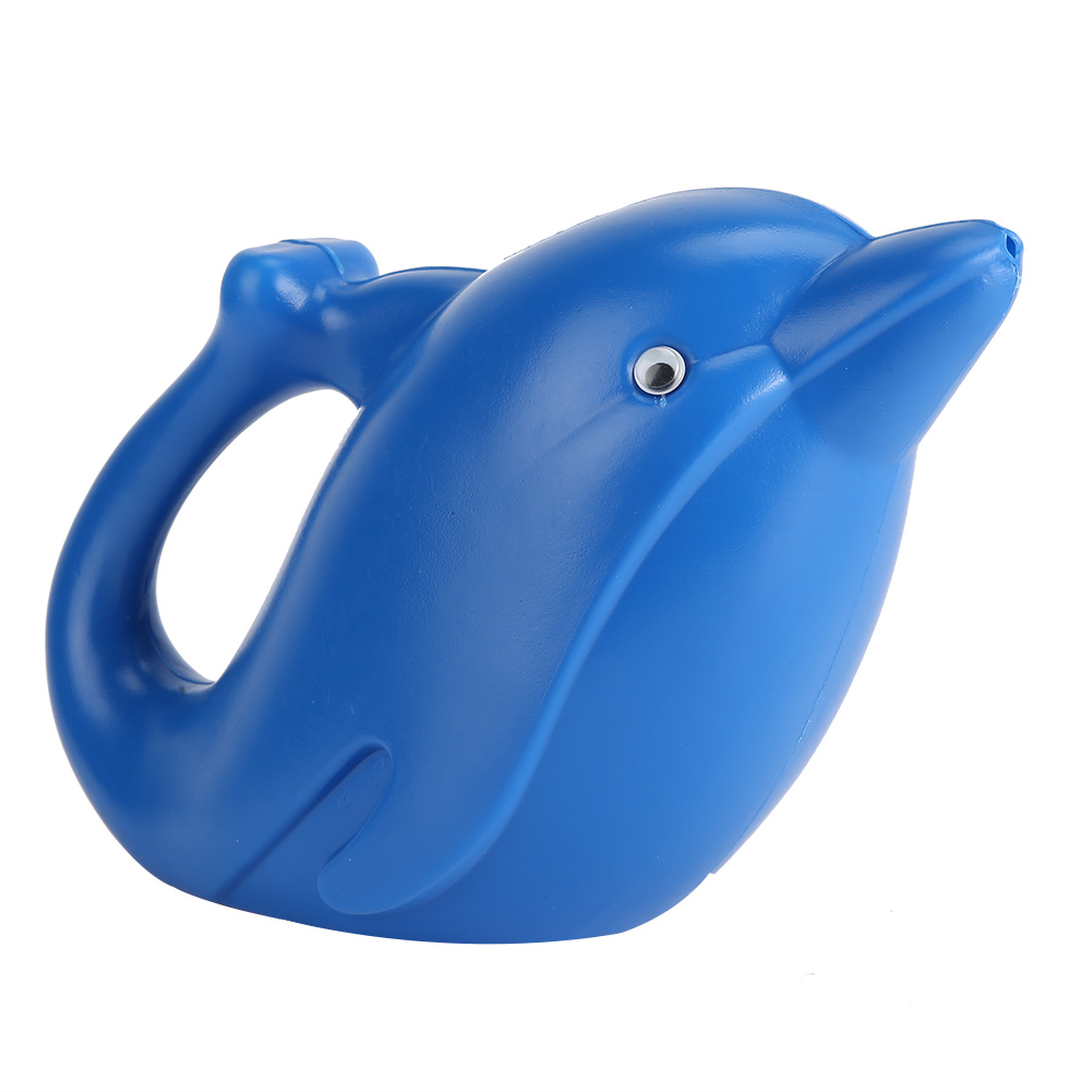 Gießkanne Aus Kunststoff Für Kinder, 1200 Ml, Für Den Außenbereich, Mit Tiermotiven, Strand- Und Gartenspielzeug, Mit Blauem Delfin.