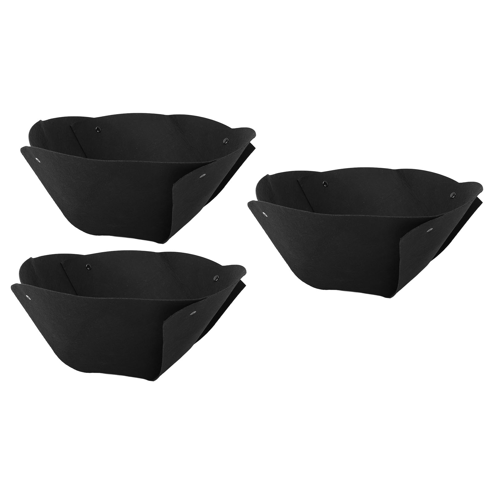 Set Mit 3 Halbrunden Einsätzen Für Blumentöpfe, Einsätze Für Wandkörbe, Ersatzeinsätze Für Die Innen- Und Außendekoration, Schwarz, 40 Cm (16 Zoll).