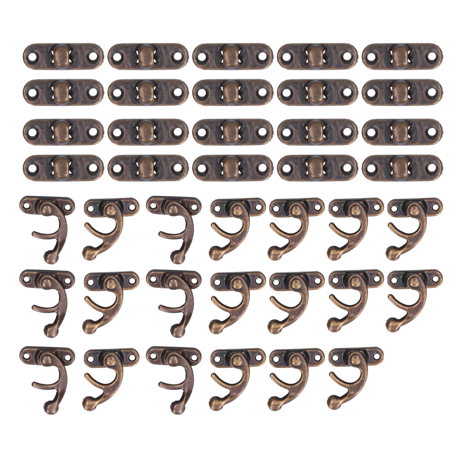 Set Mit 20 Antiken Verschlüssen, Hornförmigen Haken Und Ösen Aus Aluminiumlegierung Für Schmuckkästchen Und Gepäckstücke