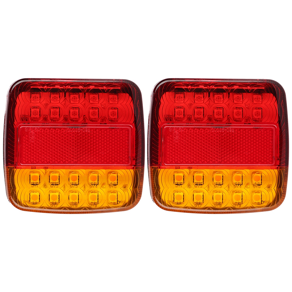2 Zweifarbige 12v 20led Rückleuchten Für Anhänger/lkw (rote/gelbe Scheinwerferabdeckung)