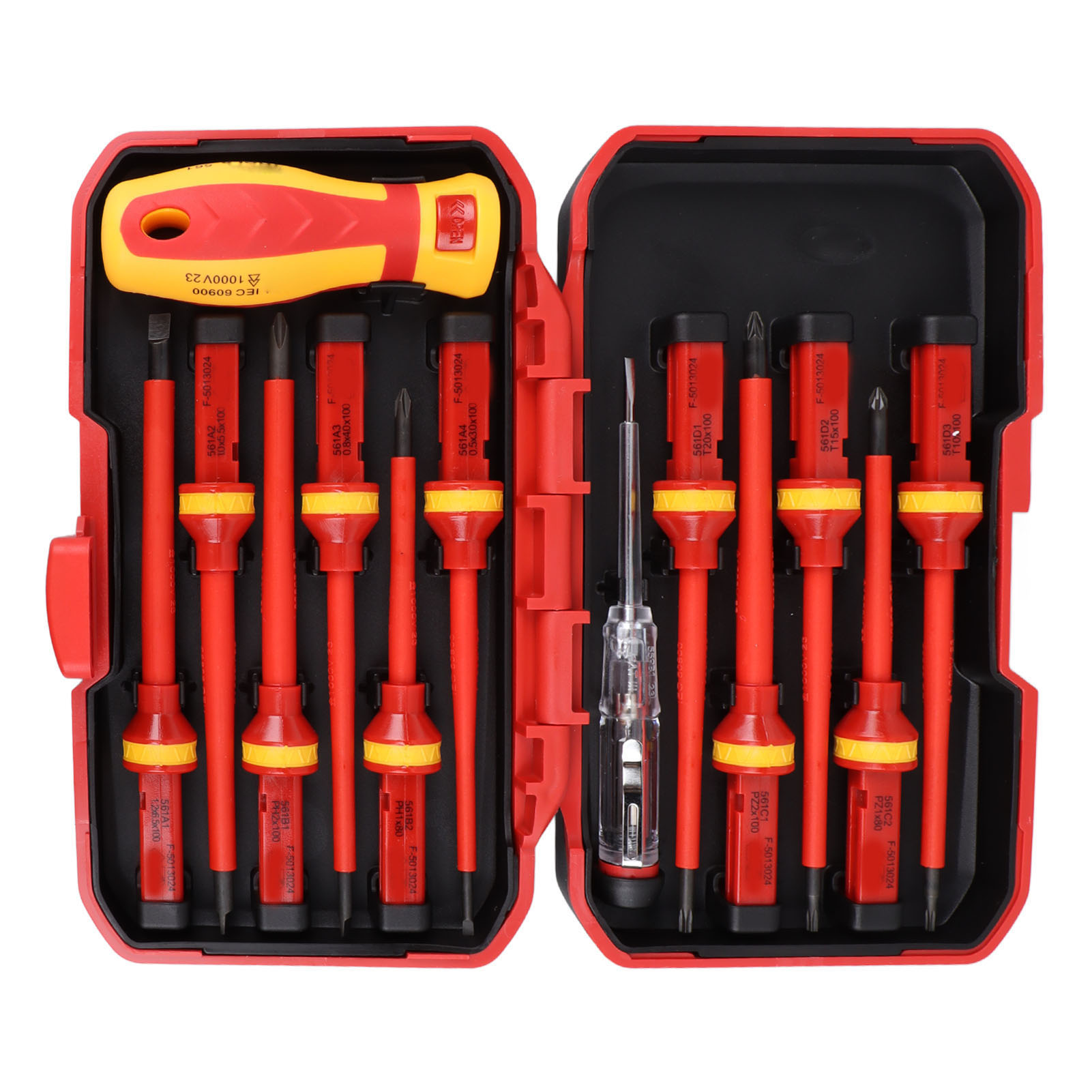 Hochwertiges Isoliertes Schraubendreher-set Für Professionelle Elektriker, Inklusive Schlitz- Und Kreuzschlitzschraubendrehern Für Reparaturen.