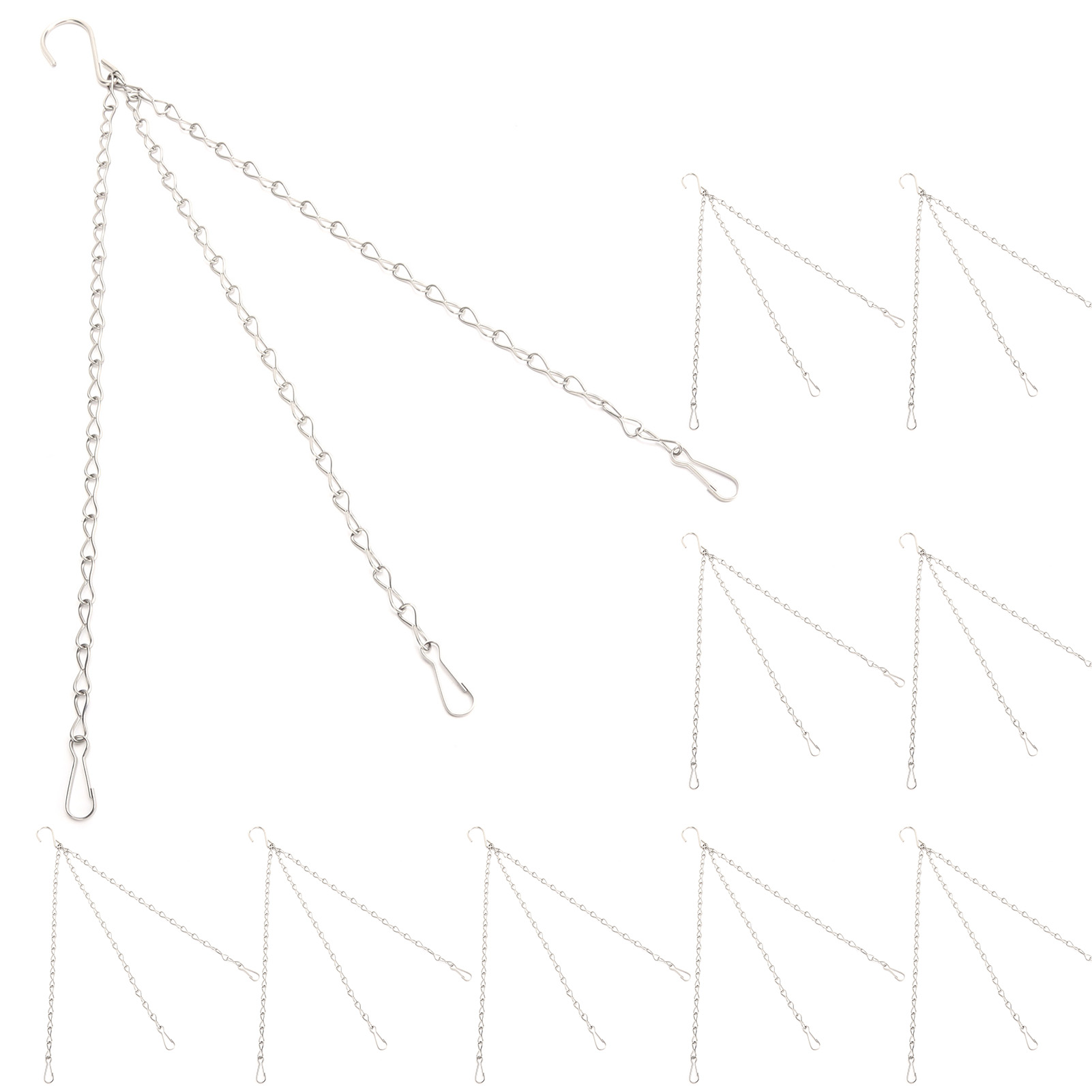Set Mit 10 Hängeketten Mit Haken, 8-strängig, Aus Eisen, Für Gartenblumentöpfe, Ersatz