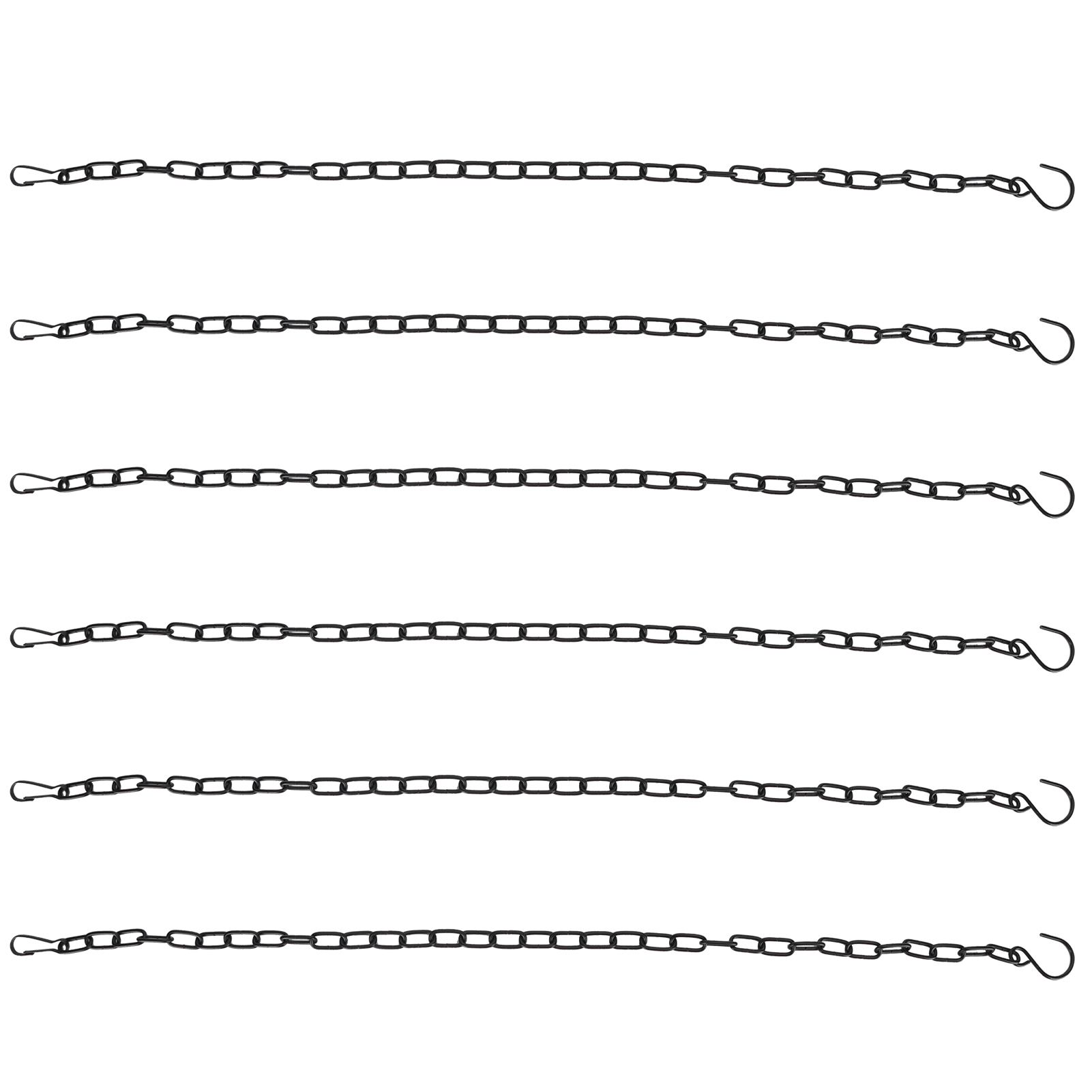 Set Aus 6 Hängeketten Aus Eisen Für Pflanzgefäße, Blumentöpfe Und Körbe, Mit Haken.