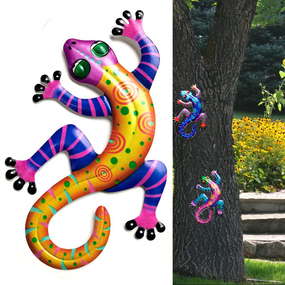 Wanddekoration „eiserner Gecko“, Dekoratives Kunstwerk Für Zuhause, Hängender Außenschmuck Für Bäume, Zäune Und Veranden
