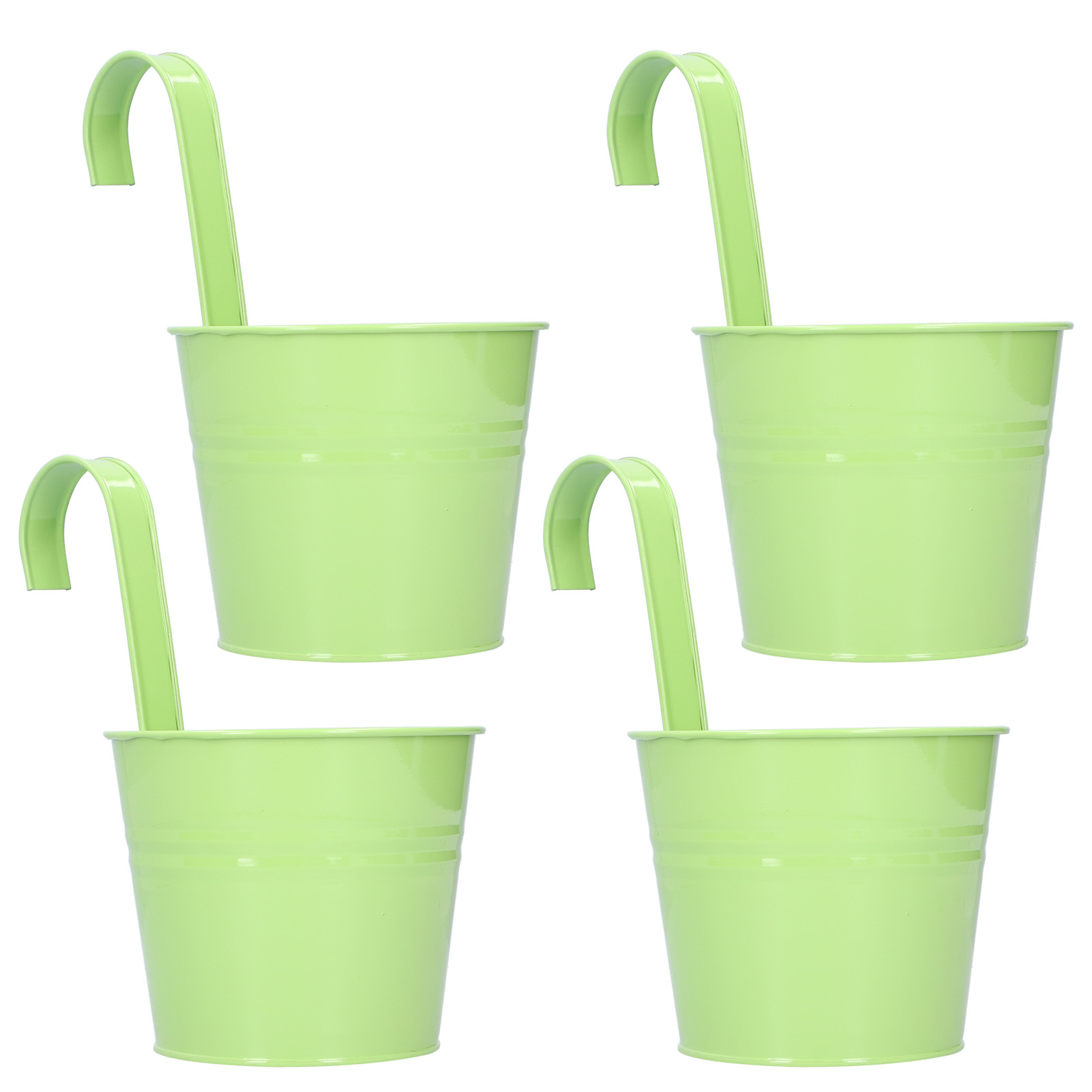Set Mit 4 Eisernen Wandpflanzgefäßen Für Sukkulenten, Garten- Und Balkonaccessoires (hellgrün, Abnehmbar)