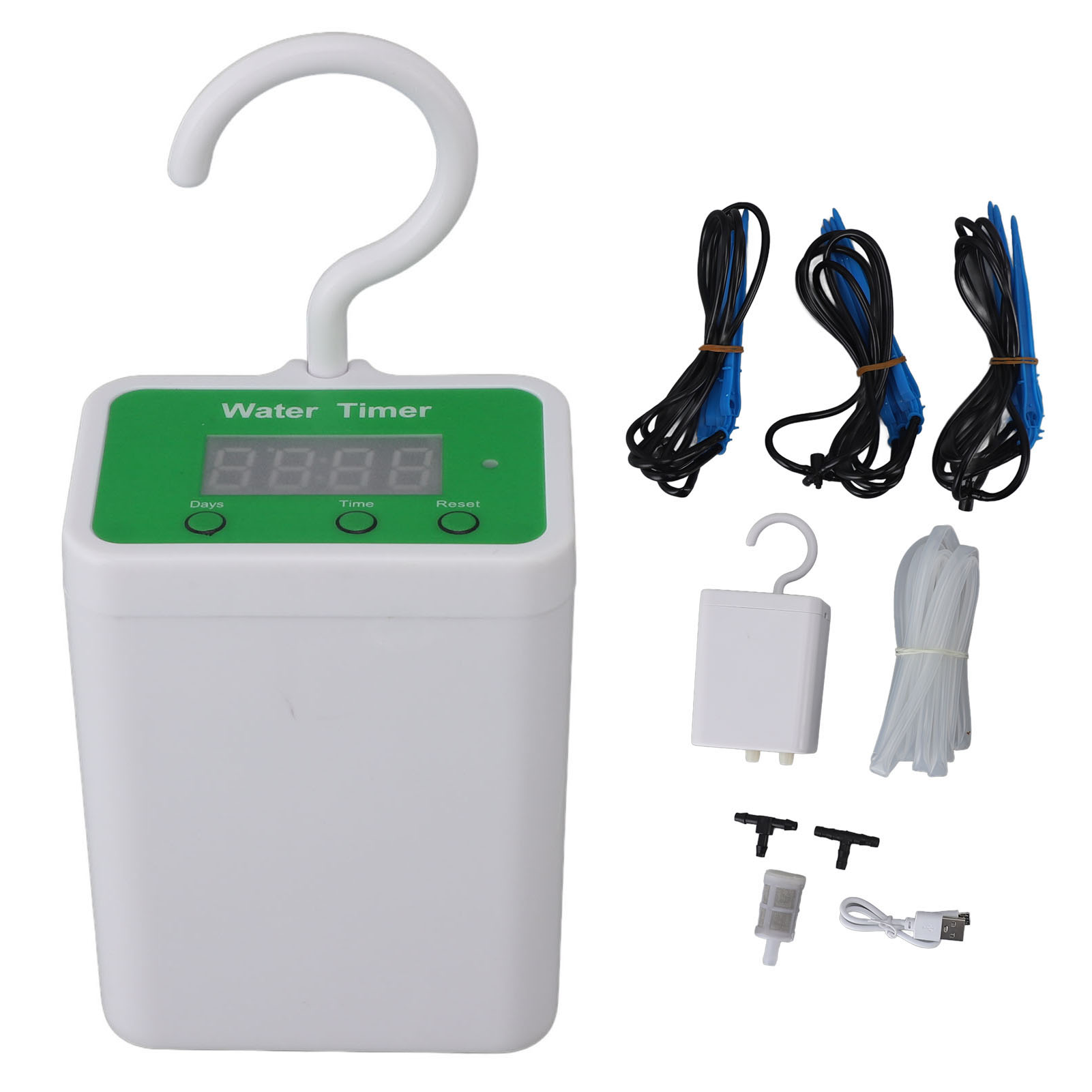 Automatisches Bewässerungssystem Für 12 Töpfe, Wiederaufladbares Usb-tropfbewässerungsset Für Blühende Pflanzen, Mit T-stücken Und Schläuchen.