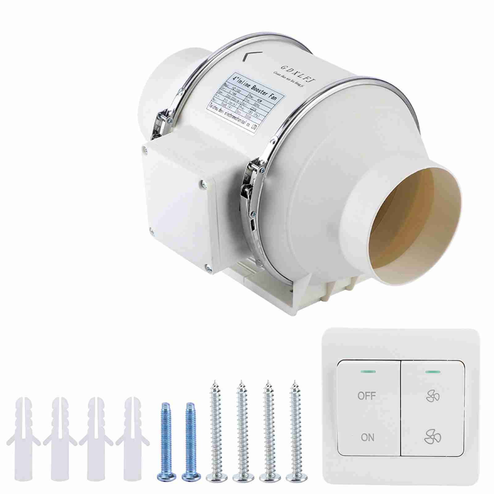 Hocheffizienter Inline-abluftventilator Für Bad Und Küche, 40 W