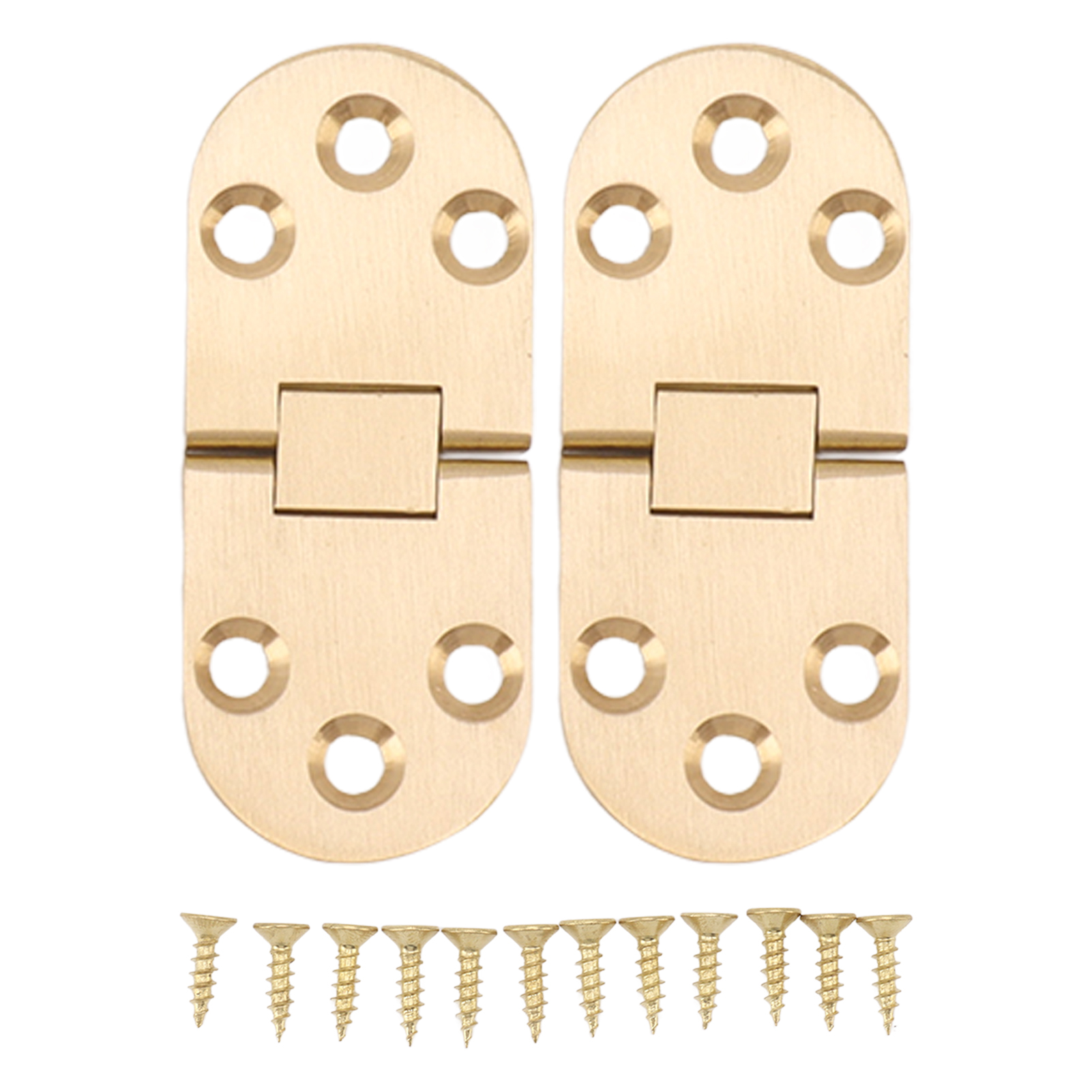 Set Aus 2 Rostfreien Messing-klappscharnieren Mit Abgerundeten Kanten, 180°, Inklusive Schrauben, Für Klapptische Und Nähmaschinen, 2,5 Mm / 0,10 Zoll