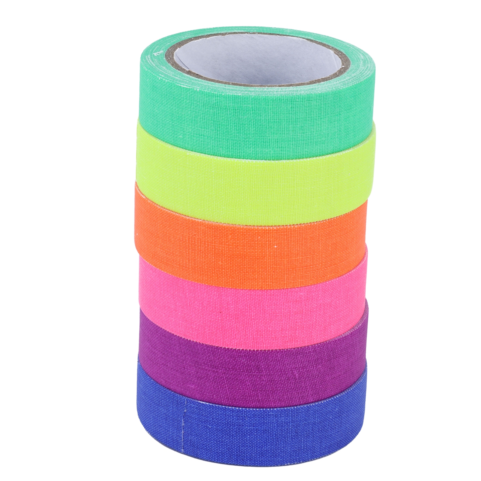 Packung Mit 6 Fluoreszierenden Uv-klebebändern Aus Baumwolle, 6 Farben, Bühnenzubehör.