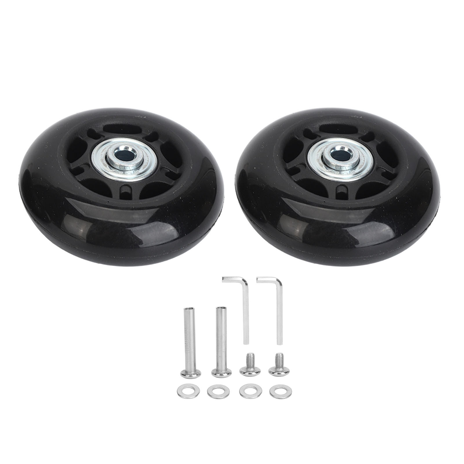 Set Mit 2 Universellen, Schwenkbaren Gummi-ersatzrollen Für Koffer Mit Lagern Und Montagewerkzeug (68 X 24 Mm / 2,7 X 0,9 Zoll).