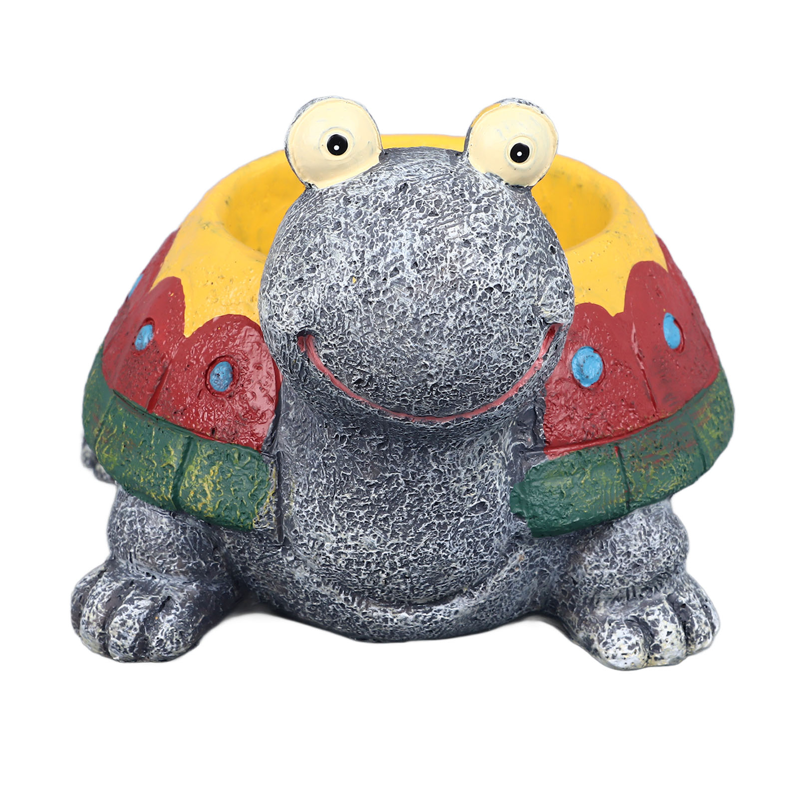 Robuster Blumentopf Aus Kunstharz In Schildkrötenform Mit Abflusslöchern Und Stabilem Boden, Ideal Für Kakteen Und Mikrolandschaften. Auch Für Sukkulenten Geeignet.