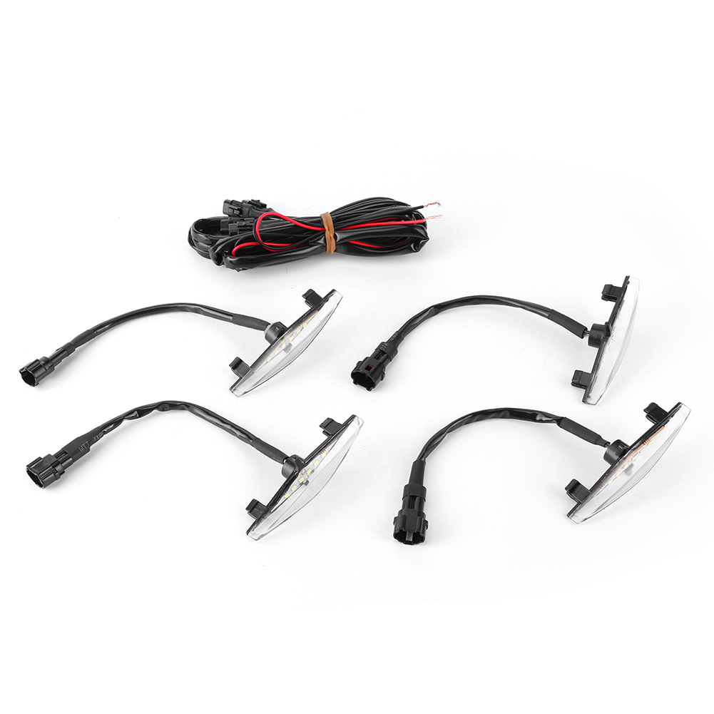 Satz Mit 4 Led-frontgrillleuchten, Kompatibel Mit Toyota 4runner Trd Pro 2014–2019, Weißes Gehäuse, Weiße Beleuchtung