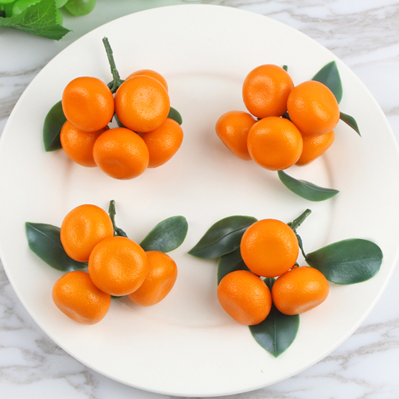 Set Mit 3 Künstlichen Mini-mandarinen, Realistische Früchte Zur Dekoration Von Zuhause, Partys Und Der Küche.