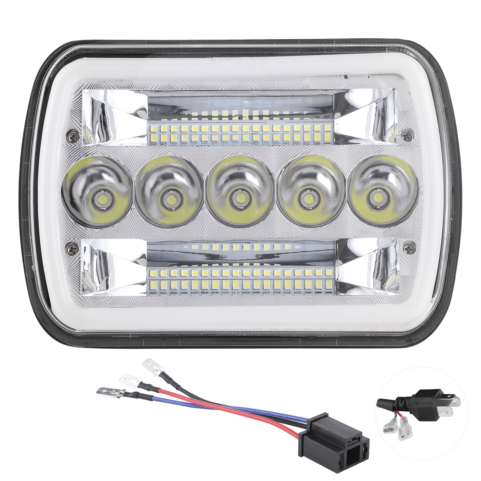 7x6 Zoll 120w Led-scheinwerfer Mit Tagfahrlicht, Abblend-/fernlicht, Ip67 Wasserdicht, Kompatibel Mit Chevy Express 1500, 2500 Und 3500