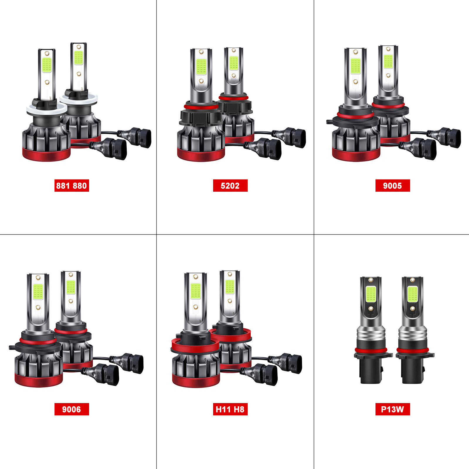 5202 Led-scheinwerferlampen, 30 W, 3000 Lumen, Ultrahelles Led-umrüstset, Ip68 Wasserdicht, 2er-pack