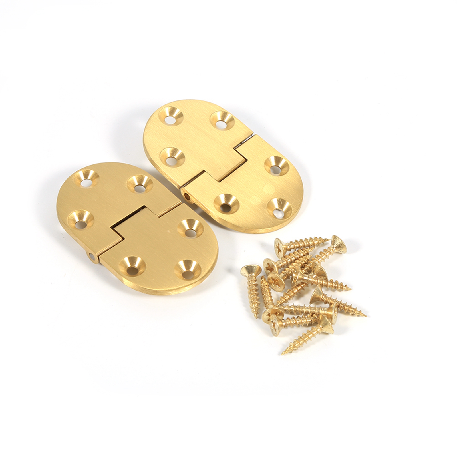 Messingscharniere Für Serviertablett, Abgerundete Kante, 2-1/2" X 1-1/2", Mit Schrauben Und Klappe