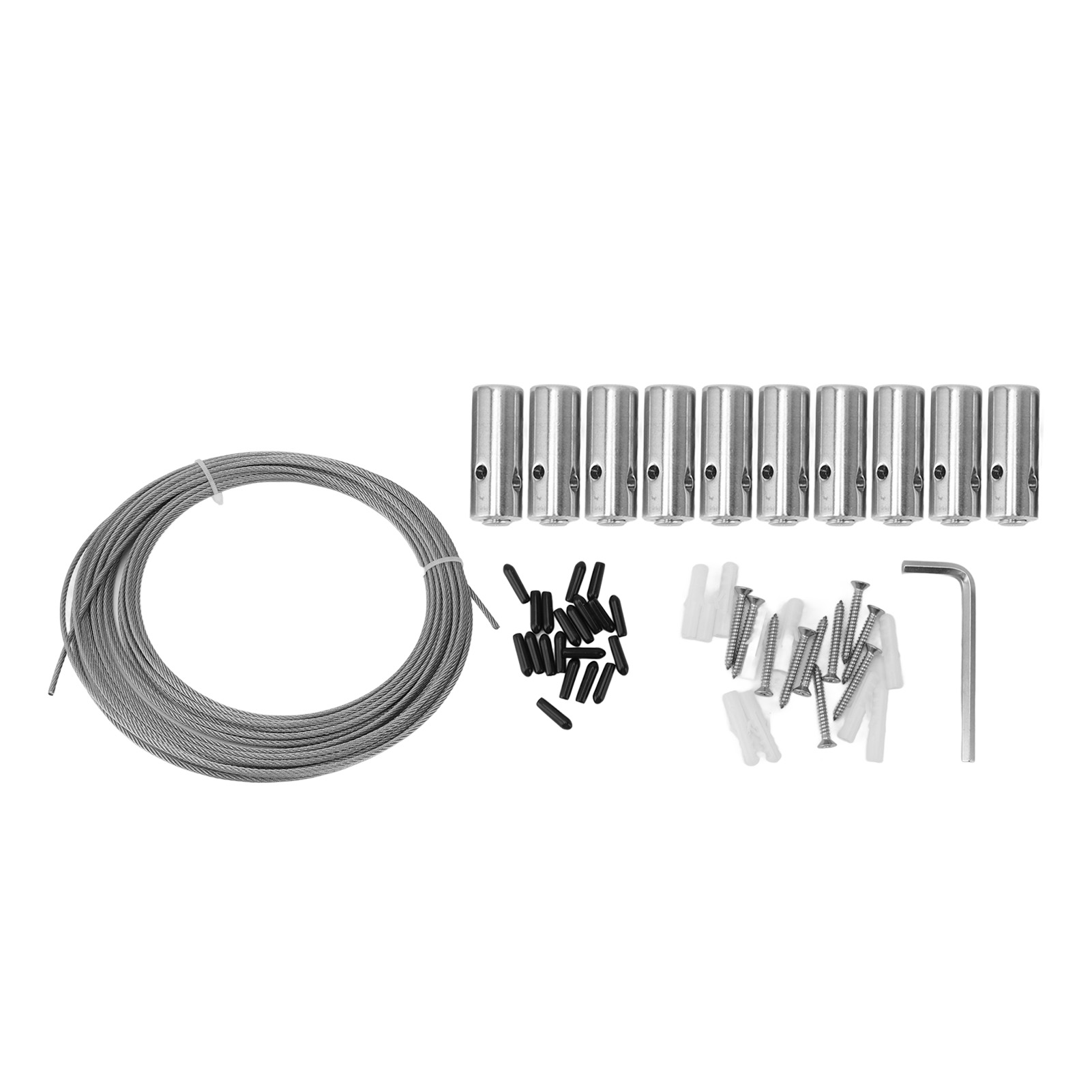 Metallspalier Für Kletterpflanzen Im Freien, Edelstahlbefestigungen, Rankgitter-set Für Pflanzenwände, Kreuzclip-kabelsystem, 10 Edelstahl-schlaufenschrauben, 12 M Draht.